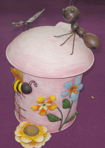 Deko mülleimer blumenwiese - deko,