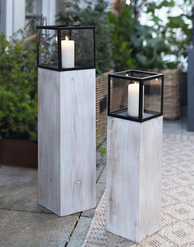 Holz windlicht säule - säule, "modern