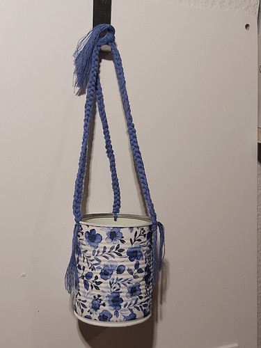Blumenampel upcycling vintage - upcycling,