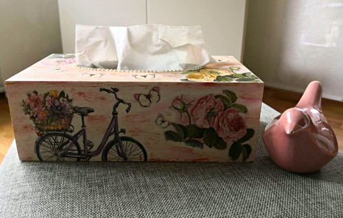 Kosmetiktücherbox holz shabby - holz,